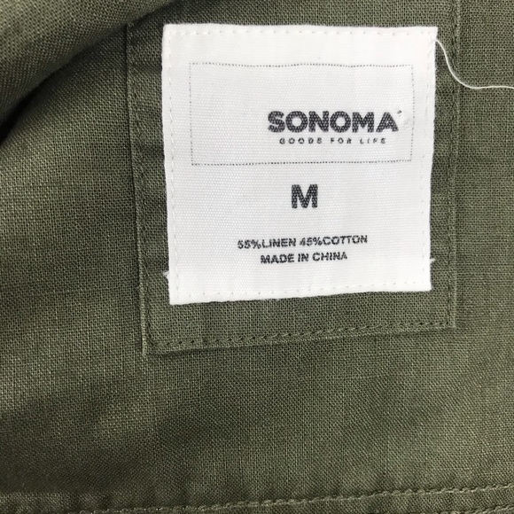 Sonoma Linen Blend Olive Green Jacket - Picture 8 of 9